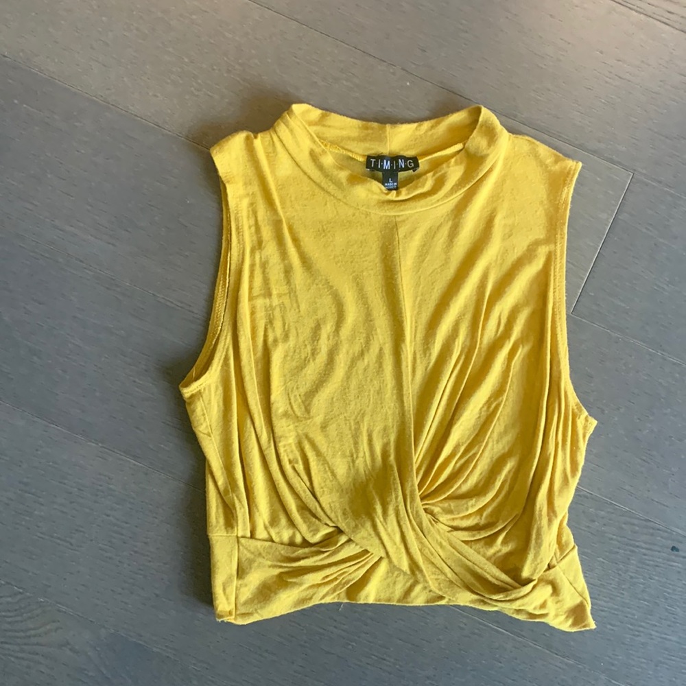 Gold cropped tank